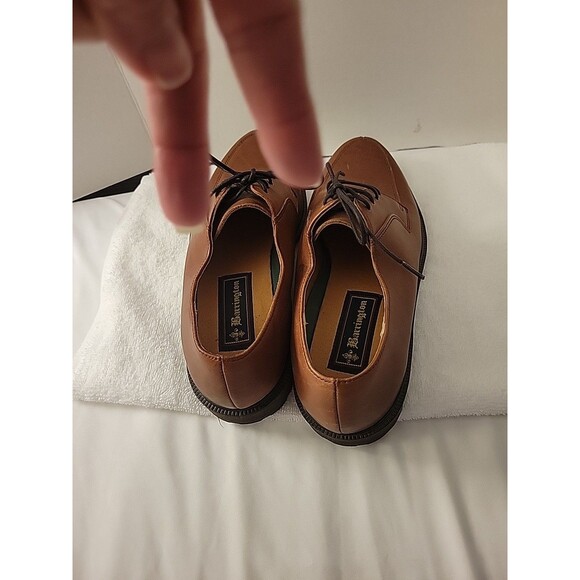 Barrington Mens 8 Shoes Brown Leather Split Toe Oxford Lace Up 8D Allen Edwards - Picture 7 of 16